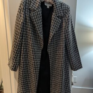 Anthropologie Sequin Tweed Long Coat